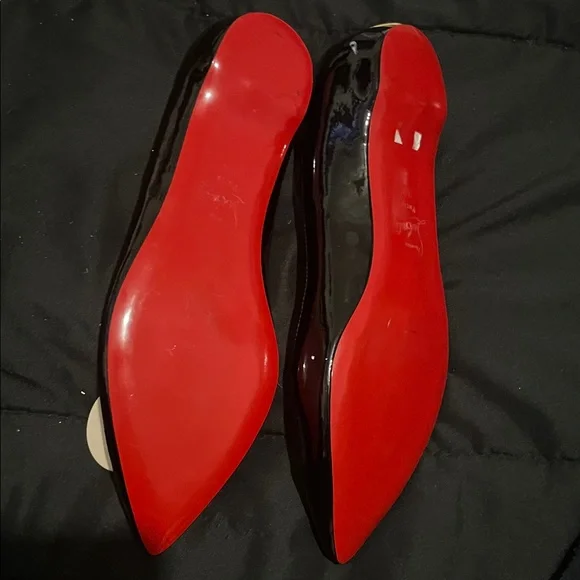 Christian Louboutin SALVAGE Madam Mouse size 38 Black Patent Leather Flats - Picture 13 of 17